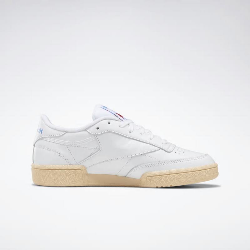 Tenisi Reebok Club C 85 Dama Albi/Albastri/Rosii Romania AQ9539TY